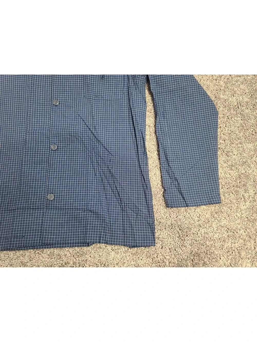 Polo Ralph Lauren Pajama Sleep Shirt Mens Long Sleeve Button Down Blue Sz Medium